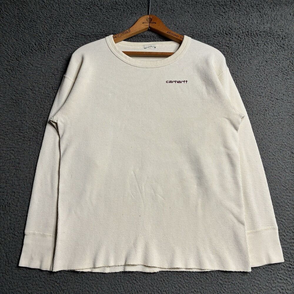 Vintage Carhartt Thermal Waffle Knit Long Sleeve Shirt Base Layer Mens Small USA